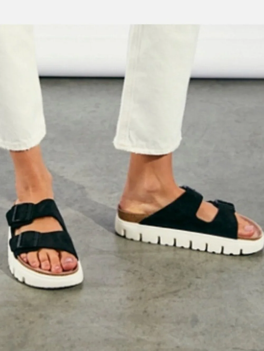 Birkenstocks Arizona Papillio Chunky Suede Leather Sandals In black Sz 10  EU 41